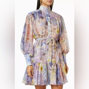 Zimmermann Multicolor Floral Long Sleeve Dress
